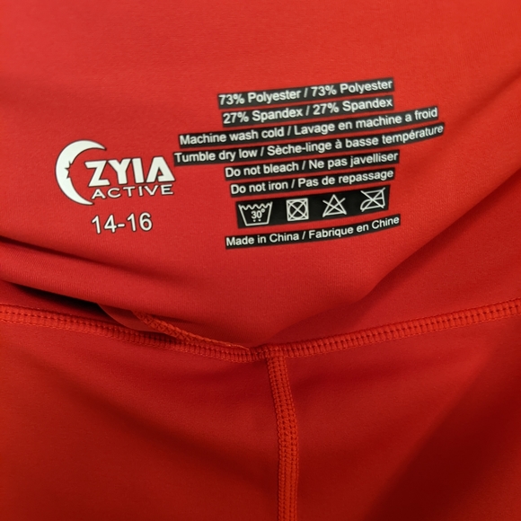 Zyia Red Royalty Strip Light n Tight Hi-Rise Crop 17" Leggings 14-16 - Picture 16 of 16